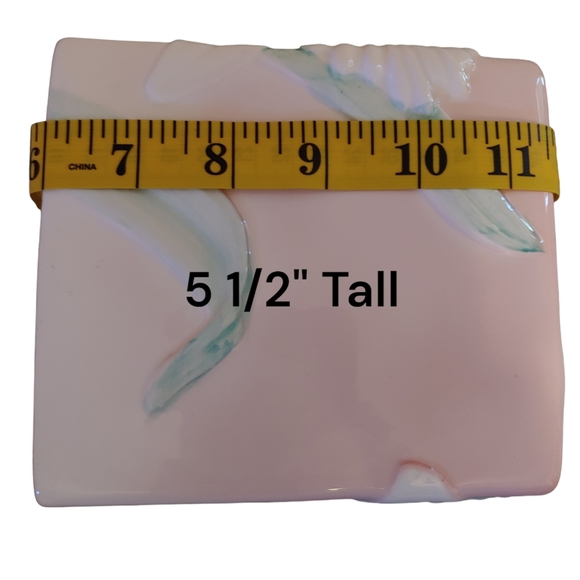 Tissue Holder by Figi Graphics Iris Pink White Green 5 1/2" X 5" Wide - Picture 6 of 8